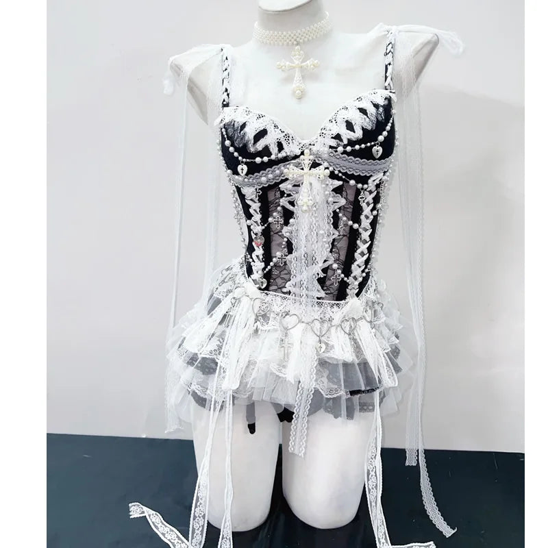 vintage tops  fairy grungey2k crop topLolitaTank Tops Kawaii Tank Tops Gothic Tank Tops gothic clothes e girl clothes Lace Tops