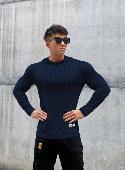 Gym Fitness T-shirt Men Casual Long Sleeve Skinny Shirt Male Bodybuilding Tees Tops Running Sports Quick Dry Training Clothing