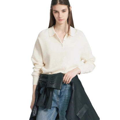 2025 Fall Polo's Shirts Long Sleeve Waffle Knit Tops For Women