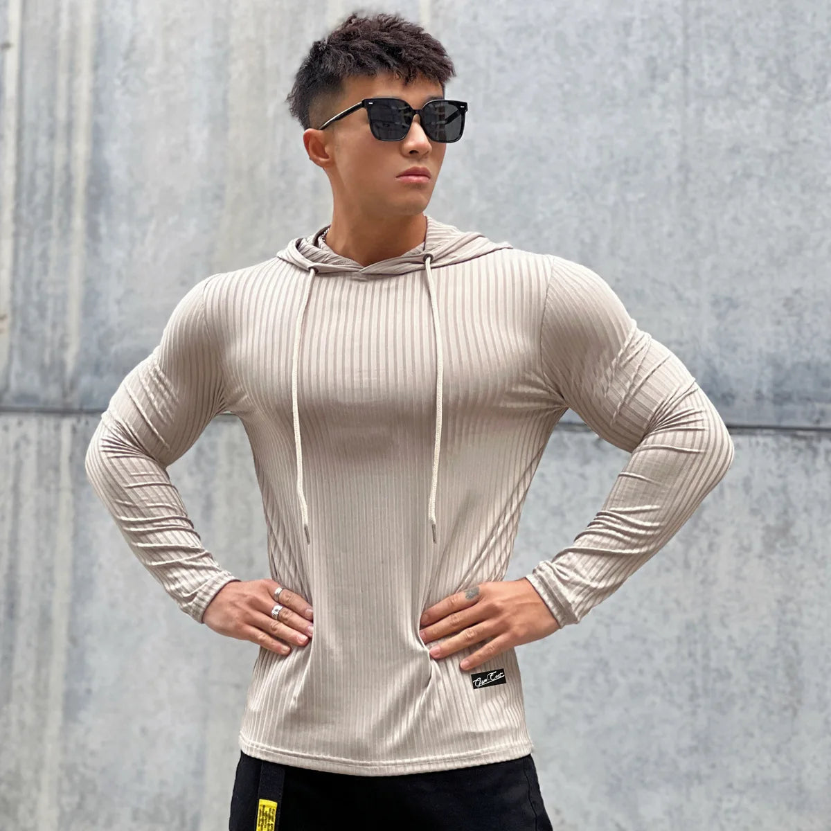 Gym Fitness T-shirt Men Casual Long Sleeve Skinny Shirt Male Bodybuilding Tees Tops Running Sports Quick Dry Training Clothing