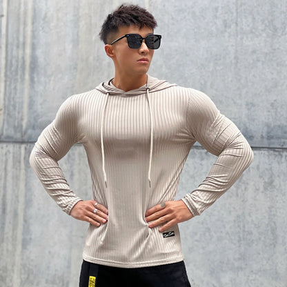 Gym Fitness T-shirt Men Casual Long Sleeve Skinny Shirt Male Bodybuilding Tees Tops Running Sports Quick Dry Training Clothing