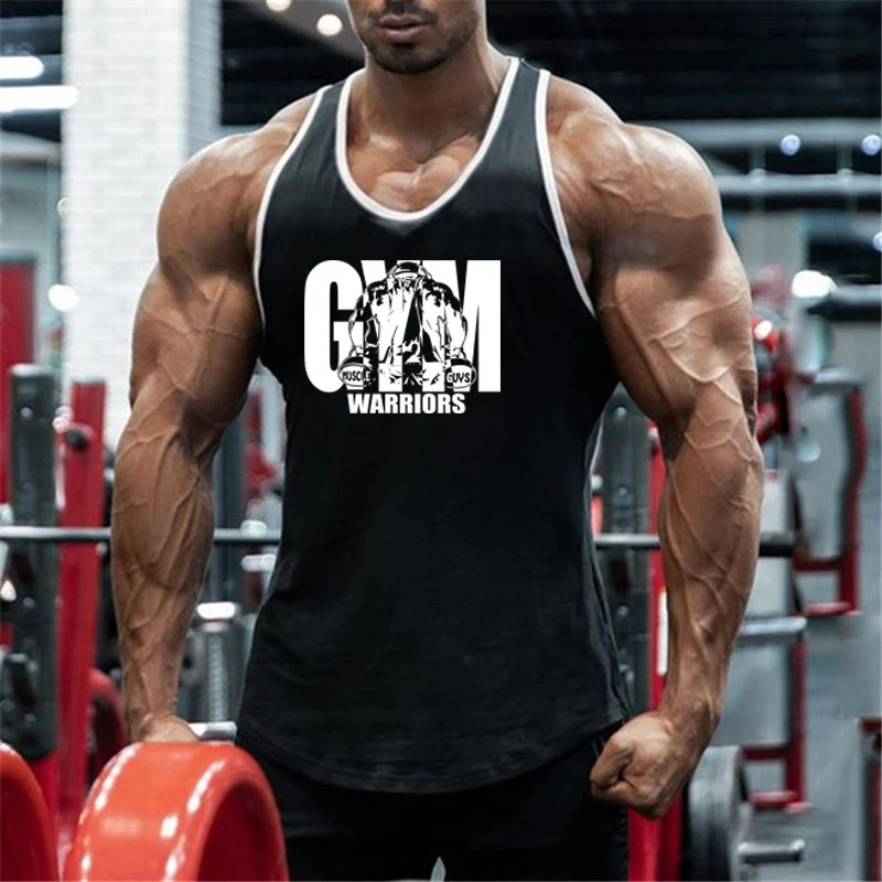 Gym Bodybuilding Workout Muscle  Breathable Sleeveless T-Shirts Mens Fitness Running Tank Tops Summer Cool Cotton Sport Singlets