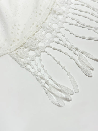 Tank Top Women Fashion Summer Sexy Halter White Lace-up Tassel Tanks Camis Women Tops Ropa De Mujer Clothes for Women 2025 Q276