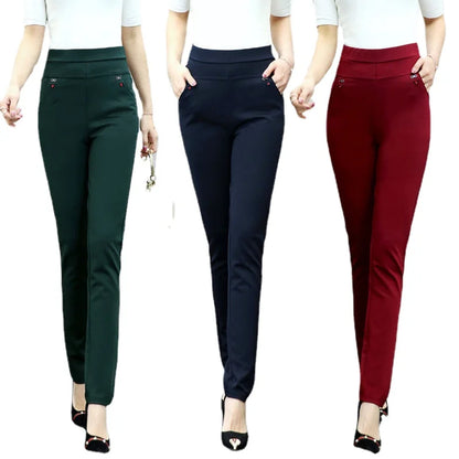 Women Pants 2023 Spring Fall  Straight Pants Slim Casual Female Stretch Trousers black fashion Jeans office Trousers  joggers