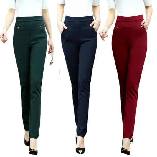 Women Pants 2023 Spring Fall  Straight Pants Slim Casual Female Stretch Trousers black fashion Jeans office Trousers  joggers