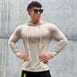 Gym Fitness T-shirt Men Casual Long Sleeve Skinny Shirt Male Bodybuilding Tees Tops Running Sports Quick Dry Training Clothing