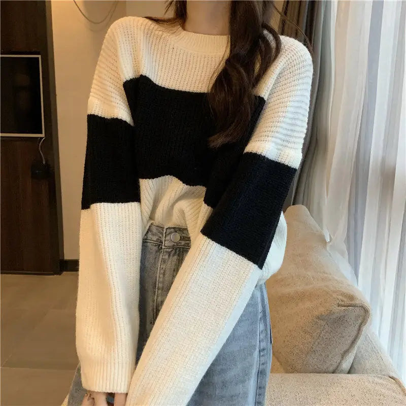 Tops Sweaters For Women With Headings Ladies Sweater Pullover Cropped Autumn 2025 Trend Cute Kawaii Black Knitted High Quality