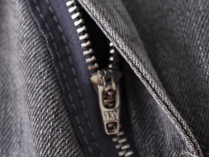 2025 Fashion Women Slanted Placket Blue Jeans Female Wide Leg Pants Long Pants High Street Ripped Jeans Versatile Retro