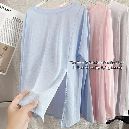 Women's Gym Clothing Summer Yoga Shirts & Blouses Fitness Sport Running T-shirt Female Short Sleeve Workout Tops Long Sleeve👚