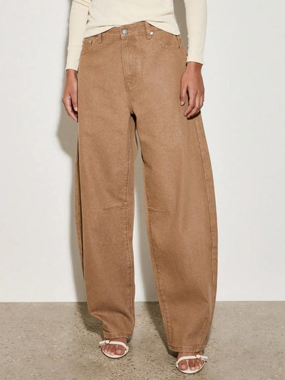 European style  American retro  high waisted wide leg jeans for women  new style for spring summer 2025  loose and slimming effe