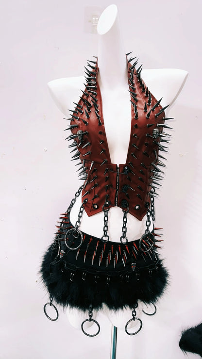 Gothic Tank Tops Punk Tank Tops halter topy2k clothes y2k crop top gothic clothes y2k top rivetTank Tops Skull top vintage tops