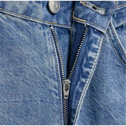 2025 Women Diamonds Denim Jeans Solid Loose Straight Long Pants Woman Casual High Waisted Pockets Streetwear Baggy Trousers