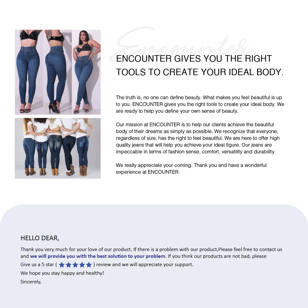 Women's Fashion Two Tone Jeans Pushed Up Peach Buttocks Flared Trousers Stylish Slim Fit High Waisted Denim Pants Ladies Outwear