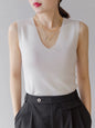 AOSSVIAO 2025 Summer Women Knitted Tank Tops Women Thin Tops Basic Casual Tank Tops V-neck Tees Sleeveless Tops For Women
