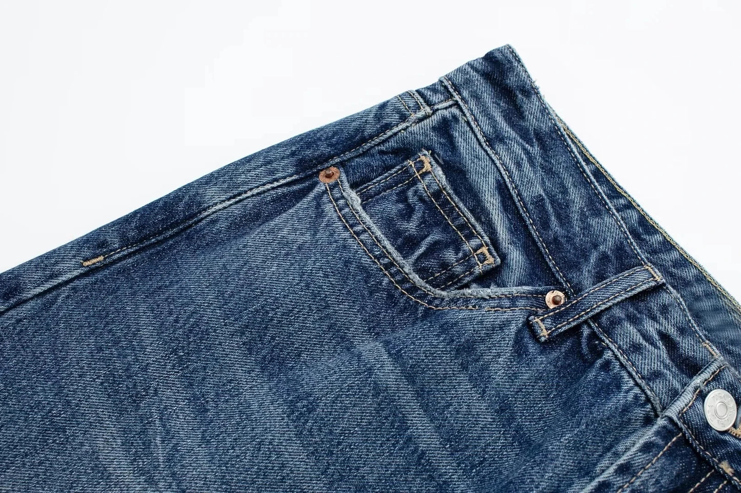 HH Female Fashion Denim Jeans Loose Solid Long Pants With Gradient All Match Streetwear Mujer Casual Baggy Chic Trousers