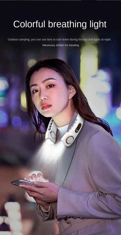 XIAOMI Charging Neck Fan 5 Speed Portable Digital Display 4000mAh Rechargeable Bladeless Electric fan Air Conditioner For Sport