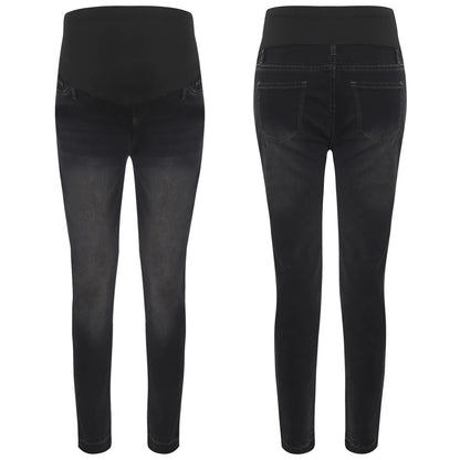 Pregnant Women High Waist Support Belly Jeans Maternity Hip Lifting Elastic Denim Pants Daily Work Wear Streetwear Loungewear
