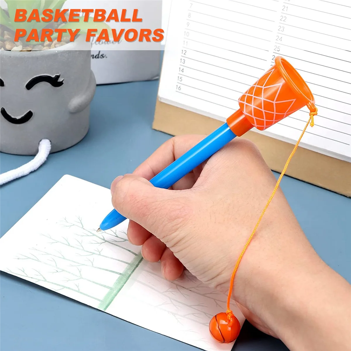 Basketball Hoop Pens,Basketball Party Favors -Sports Novelty Pens with Basketball Toss for Sport Themed Birthday Party