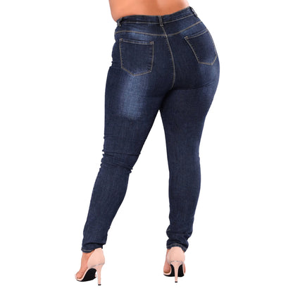 HOT Skinny Jeans Women Jogger Pants Plus Size Elastic Drawstring Elastic Waist Slim Stretch Jeans Ladies Pencil Pants