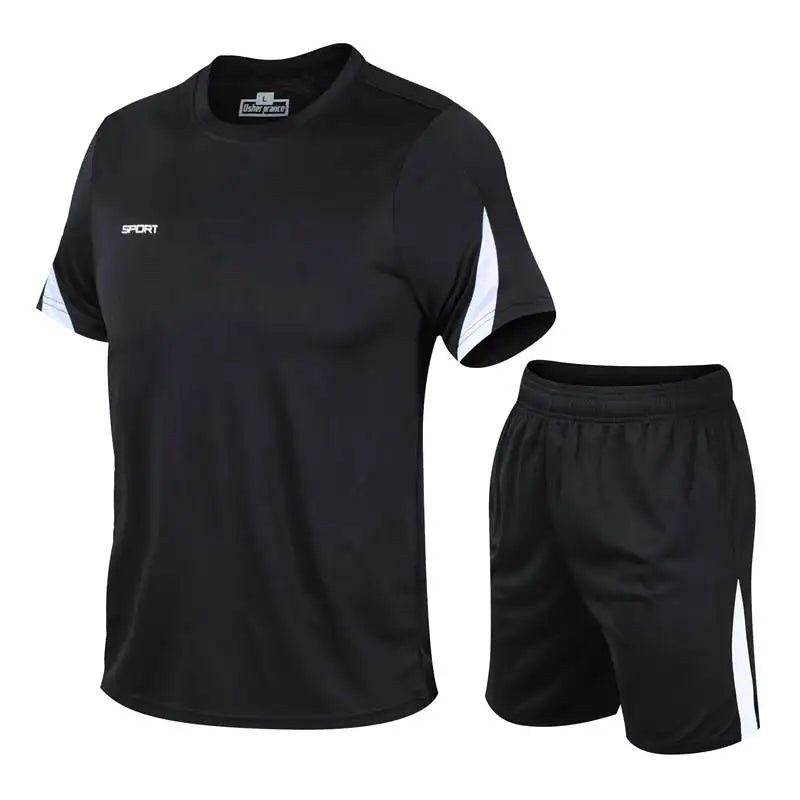 2 Piece Men's Quick Dry Gym Fitness Badminton Sports Suit Clothes Running Jogging Sportswear Workout Workout Set Sportswear