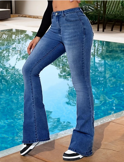 Women's jeans high waist soft elastic comfortable micro Denim trousers