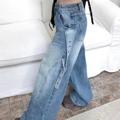 Womens Jeans High Waist Shot Pants for Women Straight Leg with Pockets Trousers Medium Hippie Good Quality Size X Larg Cool Xxl