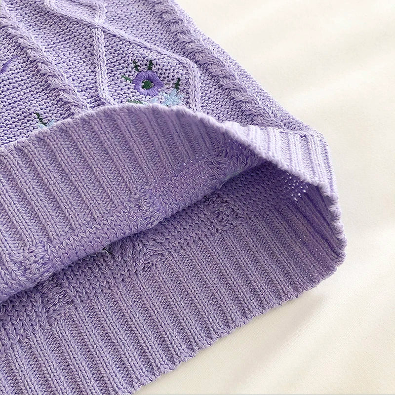 HELIAR Women Flower Embroidery Knitted Crop Tops Women Casual Tube Tops Casual Ribbed Cute Tops Crop Tops Women 2024 Summer