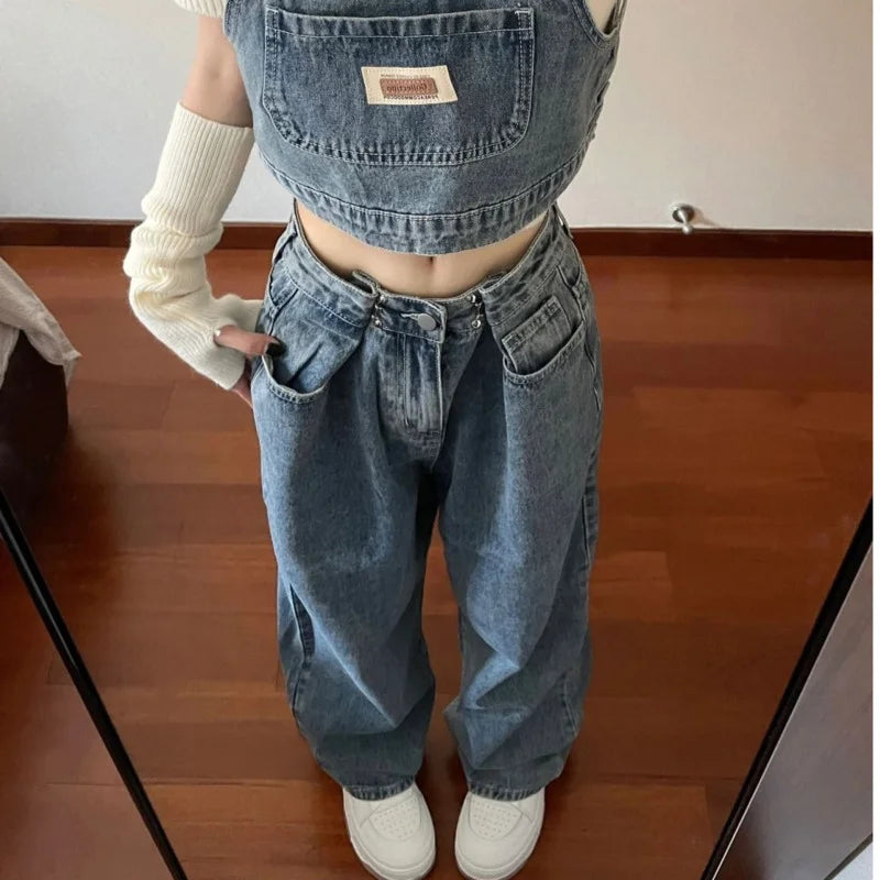 Women's Pants Vintage Denim Newjeans Baggy Jeans Woman High Waist Female Clothing Korean Fashion Streetwear Y2k Clothes