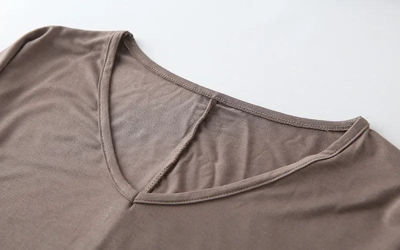 Fashion Tops Tees 2025 Summer T-shirt Women Half-Sleeve Solid Loose Shirt V-neck Oversize Basic Top Shirts for Women Casual