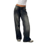 Women's versatile jeans, aesthetic solid color low rise zipper button trousers with pockets for everyday street wear
