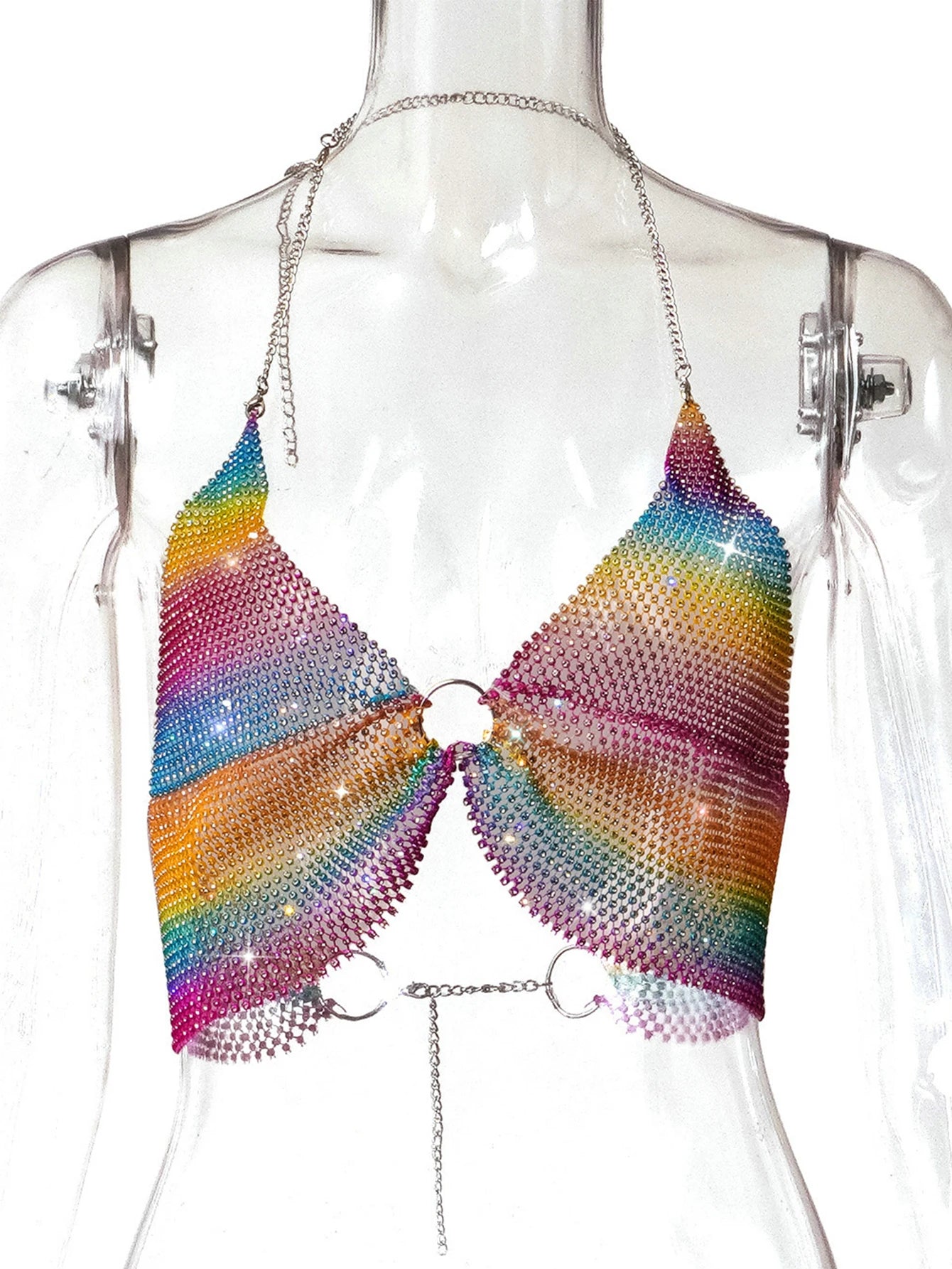 Sexy black White Summer crop top women festival Beach club outfits Party tank top t shirt woman Halter Rhinestones tops topy Hot