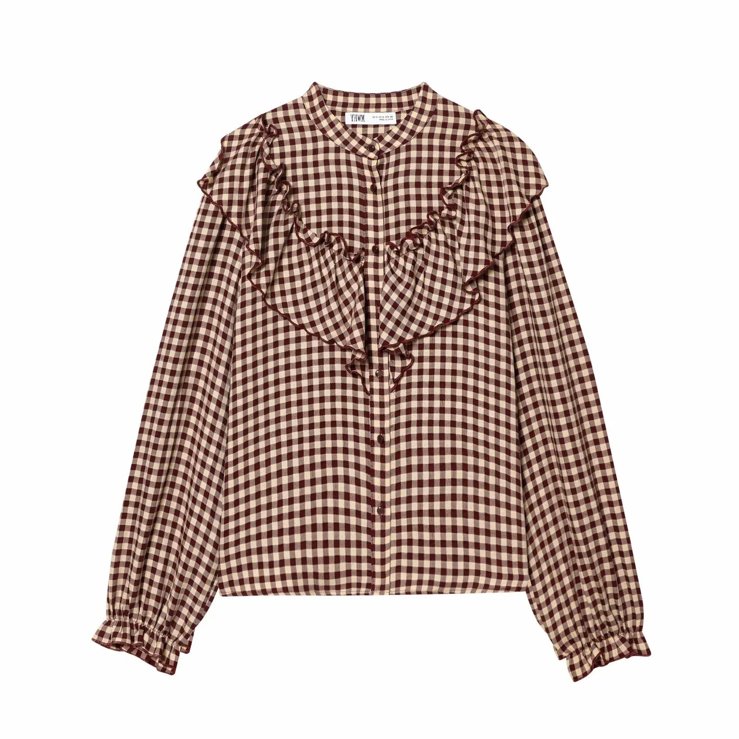 Women Blouses Tops Spring New Fashion Plaid Layered Elegant Women's Shirts Tops Chic Street Single-breasted Tops