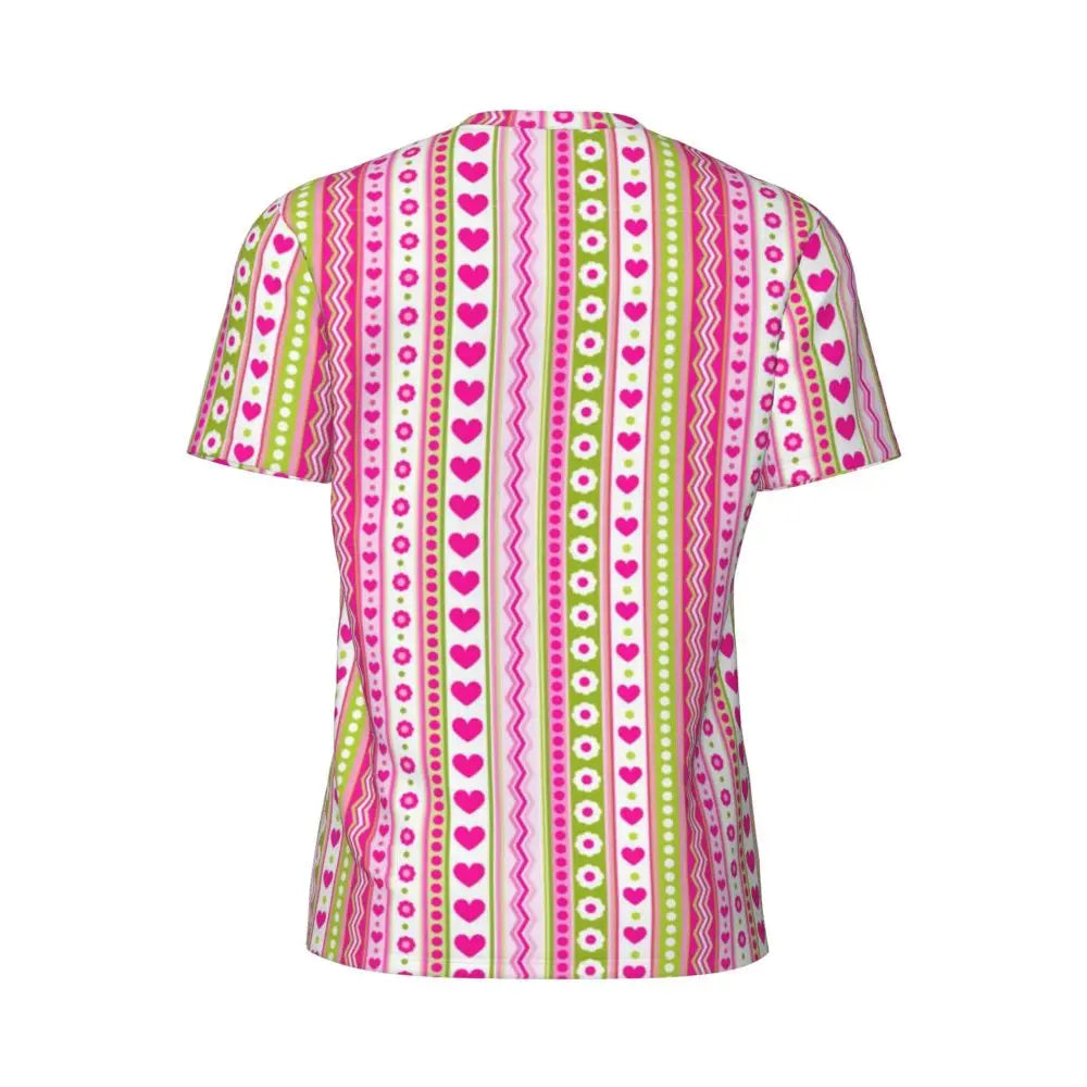 Gym T Shirt For Mens Retro Dots And Stripes T Shirts Fashion Blue Line Design Summer Tees O Neck Basic Graphic Clothes Plus Size