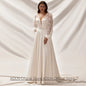 Plus Size Wedding Dress for Bride Customized Deep V Neck Puff Sleeves Sequined Lace A Line Sweep Train Bridal Gowns