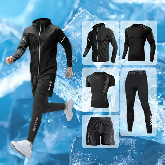 Sports clothes, men's fitness clothes, autumn professional morning running clothes, autumn and winter quick drying training