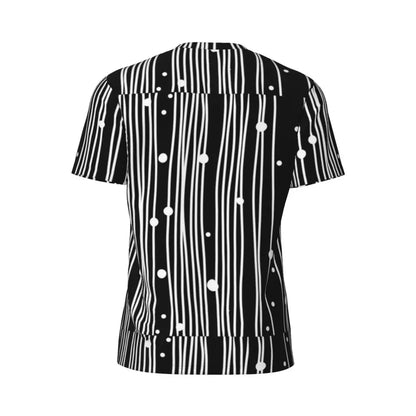 Gym T Shirt For Mens Retro Dots And Stripes T Shirts Fashion Blue Line Design Summer Tees O Neck Basic Graphic Clothes Plus Size