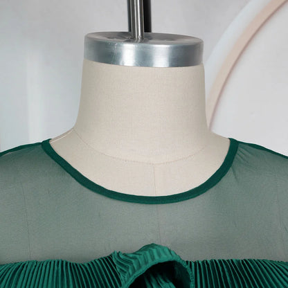 2026 New Plus Size European African Evening Dress Turkish Sequin Ruffle Long Dress Women Elegant Wedding Party Gown