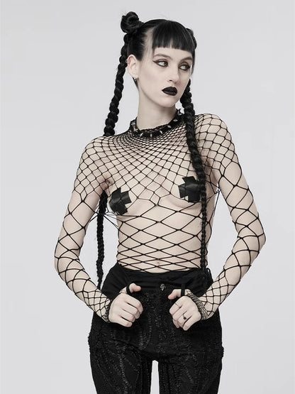 Crop Top Woman Crop Tops for Women Trashy Y2k 2000s Tops Fishnet Emo Aesthetic Women's Blouses 90s Clothes Vintage Sexys
