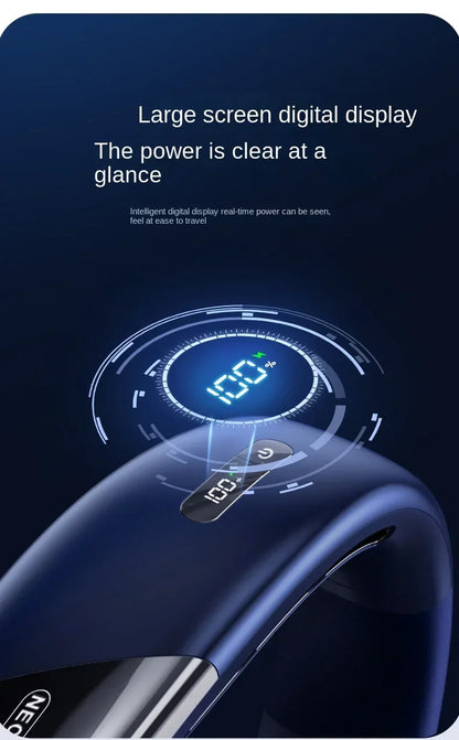 Xiaomi Portable Neck Fan Mini Bladeless Silent Neckband Fan USB Rechargeable 3 Speeds Mute Wireless Electric Cooler For Sport