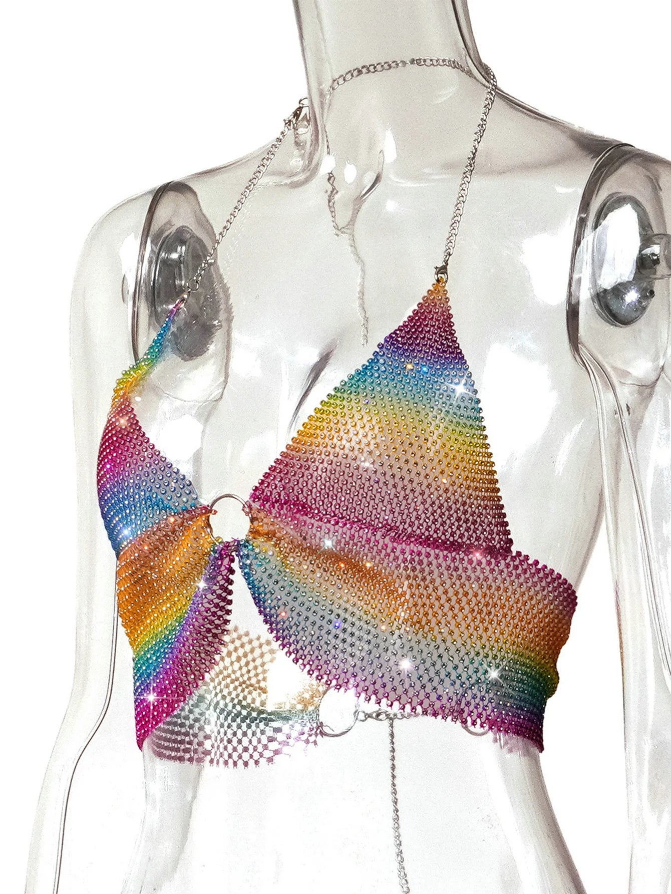 Sexy black White Summer crop top women festival Beach club outfits Party tank top t shirt woman Halter Rhinestones tops topy Hot