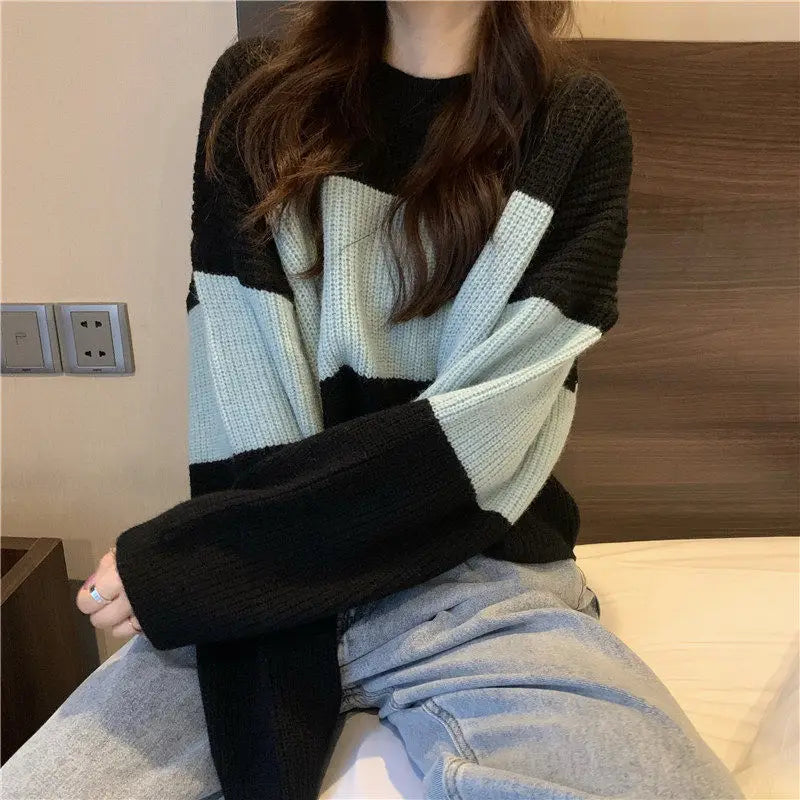 Tops Sweaters For Women With Headings Ladies Sweater Pullover Cropped Autumn 2025 Trend Cute Kawaii Black Knitted High Quality