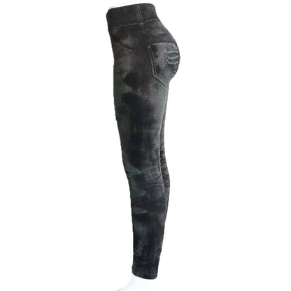Women Imitation Distressed Denim Jeans Leggings High Waist Pants Fitness Slim Legg Mujer 2022 Sport Push Up Leggings for Women