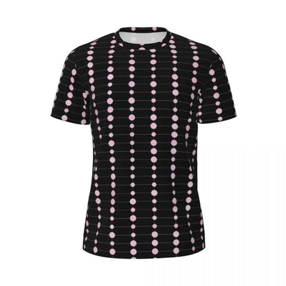 Gym T Shirt For Mens Retro Dots And Stripes T Shirts Fashion Blue Line Design Summer Tees O Neck Basic Graphic Clothes Plus Size