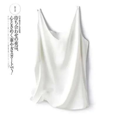 Tank Tops for Women Sleeveless V Neck Satin Silk Camisole 2025 Fashion Summer Solid Loose Vest Ladies Tops Streetwear