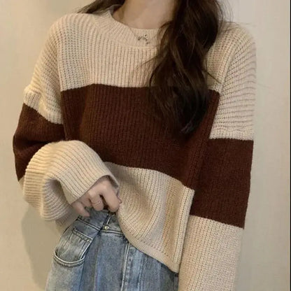 Tops Sweaters For Women With Headings Ladies Sweater Pullover Cropped Autumn 2025 Trend Cute Kawaii Black Knitted High Quality