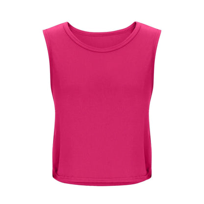 Women Sleeveless Yoga Tops Breathable Blouse Cover Up Gym Workout Cool T-Shirt Running Short Tank Crop Top Athletic Vest
