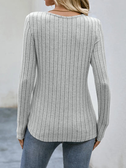 Women's Clothing Western Tops 2024 hot autumn new waist cinched round neck tight long sleeved top Europe America T-Shirts Tees