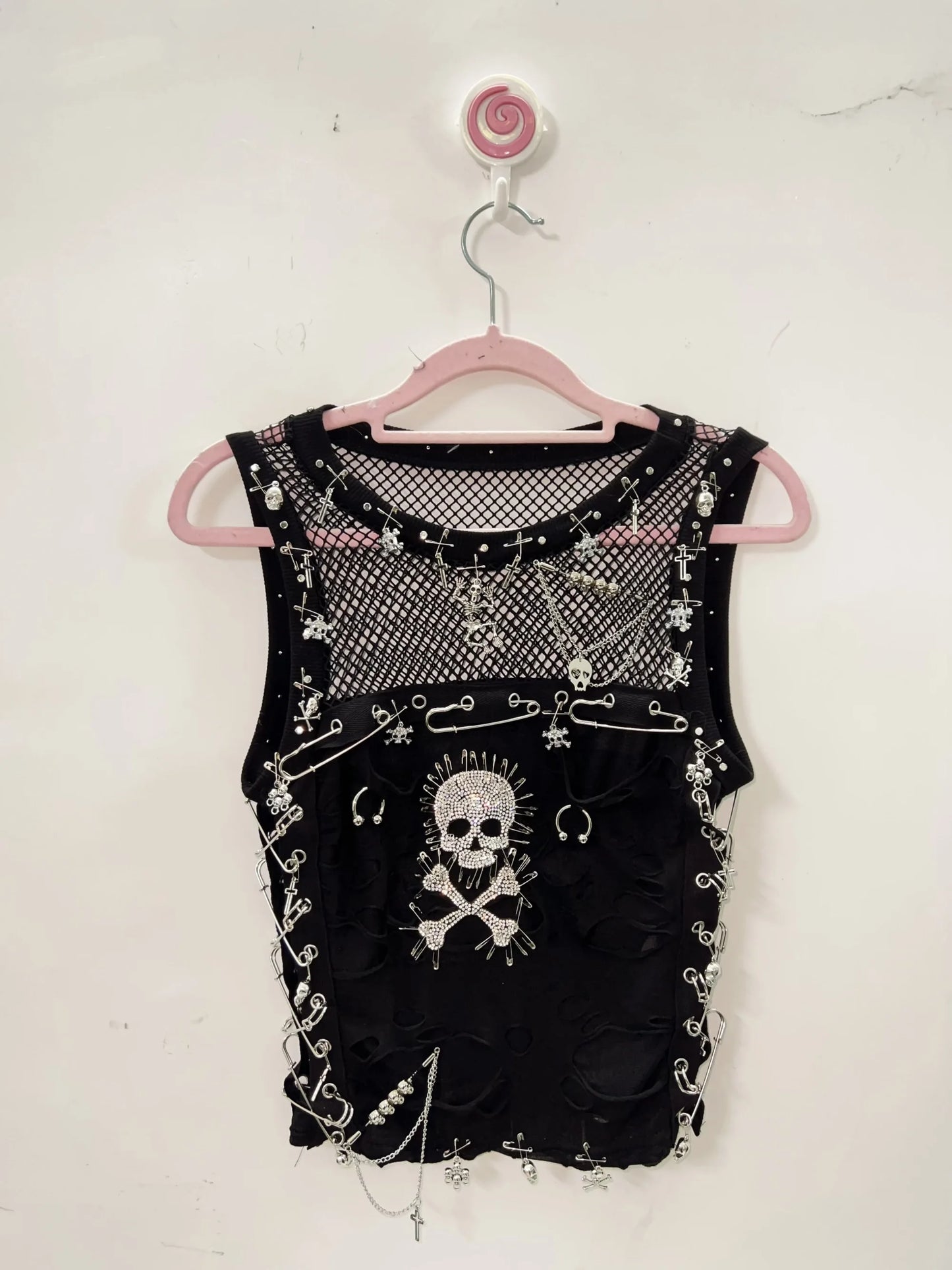 Cross Tank Tops y2k clothes y2k crop top Gothic Tank Tops Punk  Tops harajuku fashionSkull Tank Tops bustier top gothic clothes