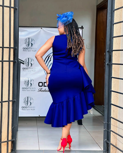 Summer Dress for Women 2024 Casual Solid Ruffle Hem Irregular Sleeveless Party Birthday Wedding Maxi Long Dresses Women