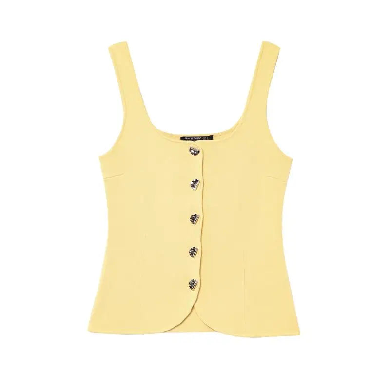 Tops Women's 2025 New Summer Knit Tops Fashion Elastic Slim Knit Elegant Holiday Young Women Tops Street Chic Student Camis Tops